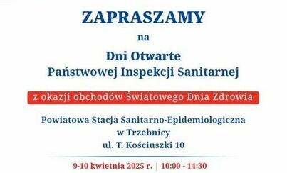 Zdjęcie do Dni Otwarte Państwowej Inspekcji Sanitarnej w Trzebnicy z okazji Światowego Dnia Zdrowia&nbsp;