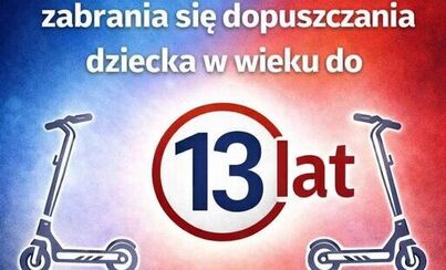 Zdjęcie do Od 3 marca nowe przepisy - dzieci poniżej 13 lat nie pojadą hulajnogą elektryczną