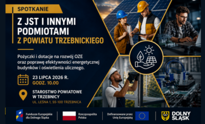 Zdjęcie do Spotkanie z JST i innymi podmiotami z Powiatu Trzebnickiego 23.07.2026 - odwołane