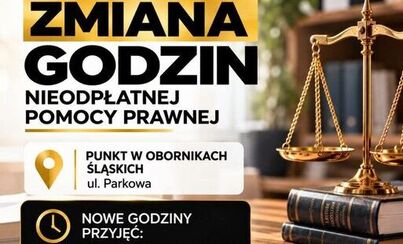 Zdjęcie do Zmiana godzin nieodpłatnej pomocy prawnej w Obornikach Śląskich 